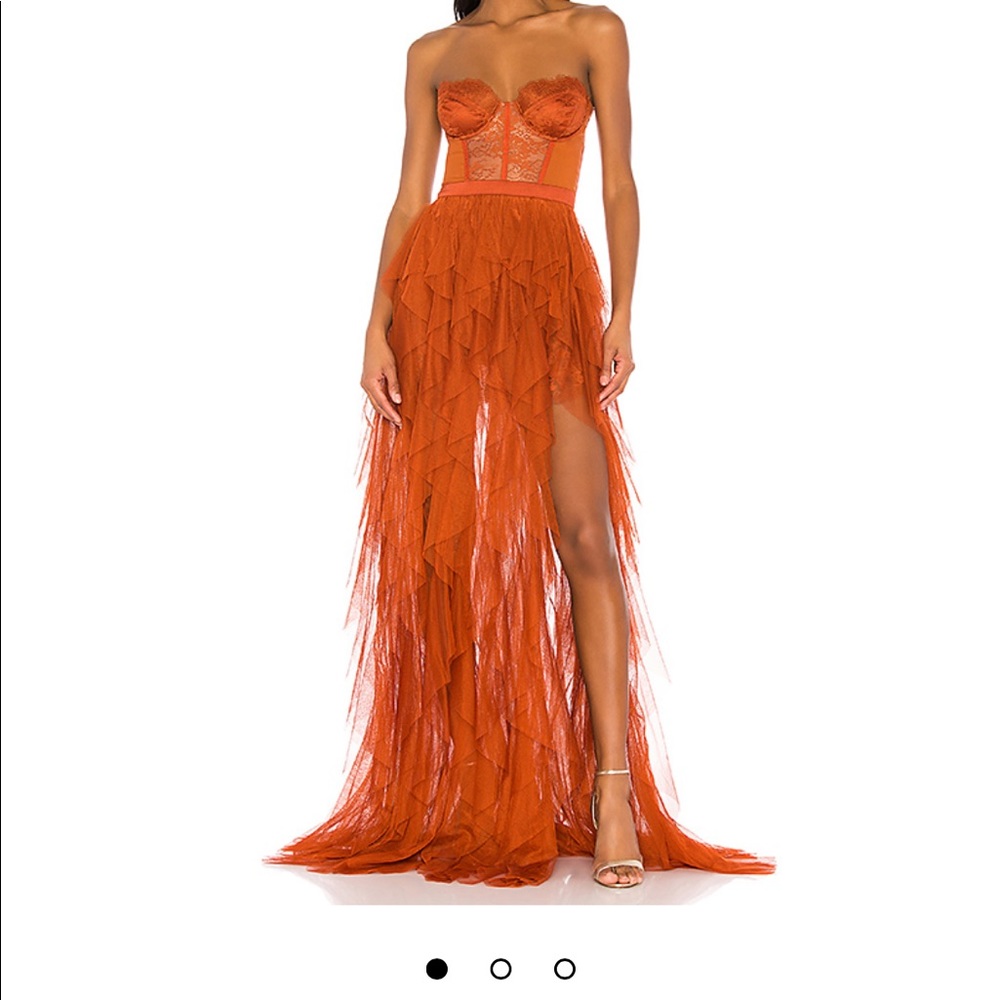 For Love & Lemons X REVOLVE Bustier Gown in Rust